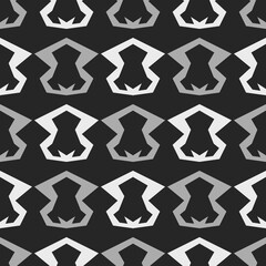 Monochrome seamless pattern with geometric shapes.