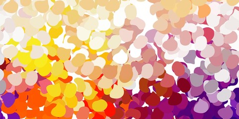 Light pink, yellow vector pattern with abstract shapes.