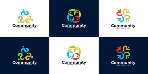 Fototapeta premium logo people community logo or medical clinic logo design collection