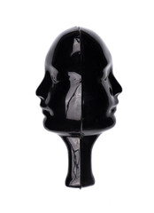 abstract two-faced black mask isolated on white background