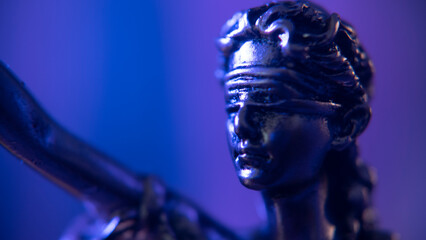 Closeup Of A Bronze Statue Of Justice