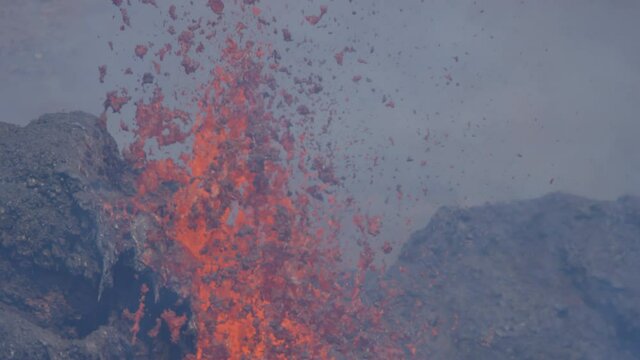 Iceland Volcano Volcanic Eruption with lava at Fagradalsfjall, Reykjanes Peninsula
