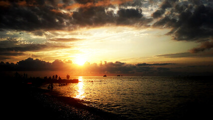 Batumi sunset, coast, black sea