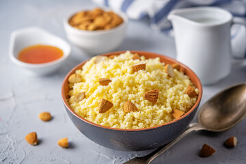 Millet porridge in the bowl