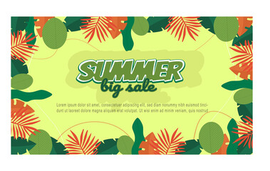 Abstract background design - summer big sale, social media promotion content.