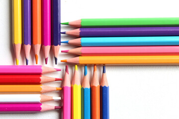 color pencils isolated on white background