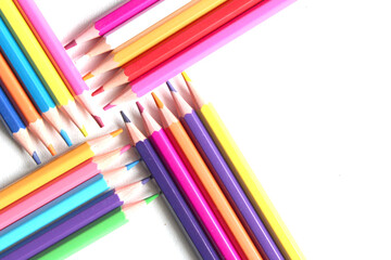Fototapeta premium color pencils isolated on white background