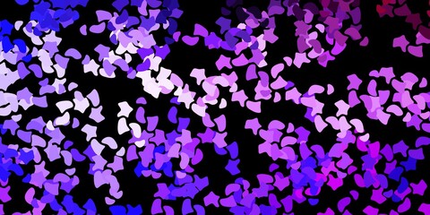 Dark purple vector texture with memphis shapes.