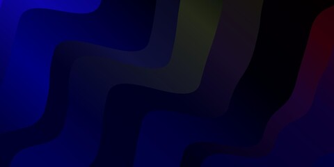 Dark Blue, Yellow vector background with curves.