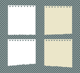 Set of paper sheets A4, A5 with shadows, realistic paper page