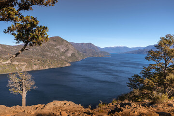 LAKE LACAR, PANORAMIC VIEW. SAN MARTIN DE LOS ANDES. PATAGONIA ARGENTINA.