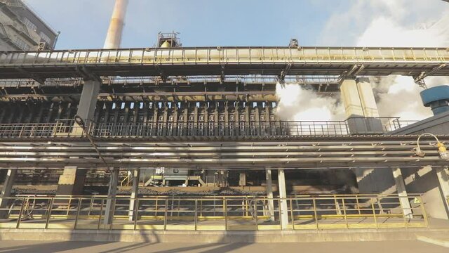 Coke oven coal production. Metallurgical enterprise. Cooling of coke oven coal after the coking process.