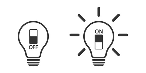The lights turn on and off. Vector illustration. Flat design.