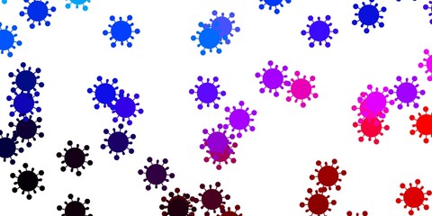 Light blue, red vector template with flu signs.