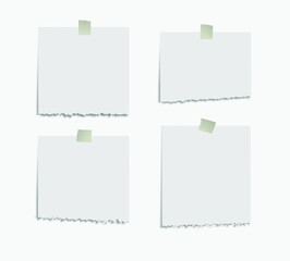 Realistic sticky notes isolated with real shadow on white background. Square sticky paper reminders with shadows, paper page mock up. 