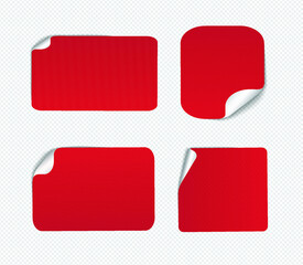 Realistic sticky notes isolated with real shadow on white background