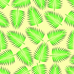 Leafe pattern on the yellow background