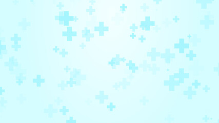 Abstract medical blue cross pattern white background.