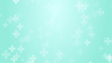 Abstract medical green blue cross pattern background.