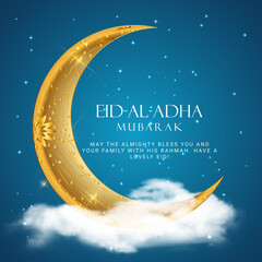 Naklejka na ściany i meble Eid Al Adha. Eid mubarak islamic greeting card , poster. Vector Illustration