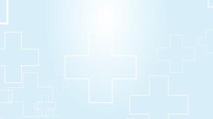 Obraz premium Abstract medical white blue cross pattern background.