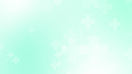 Medical green blue cross pattern healthcare background.