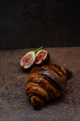 Obraz premium Croissant Croissant Proper Completely By Hand. Beautifully flakey and buttery croissants that have a glossy crispy exterior, and a soft and rich inside. Homemade. 