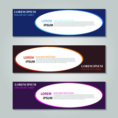 Set of long banners