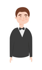 cartoon elegant man