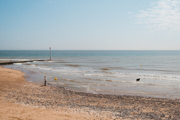 Beautiful view of Ramsgate East Cliff Promenade and the Beach on sunny day