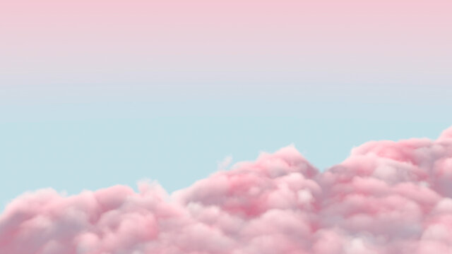 pink clouds with blue sky stage soft fluffy cotton candy background
