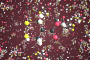 Asparagusic acid molecule. Conceptual molecular model. Chemical 3d rendering