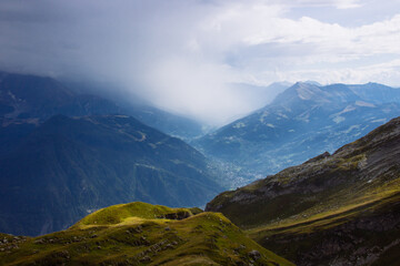 Obraz premium French alps landscape with clouds