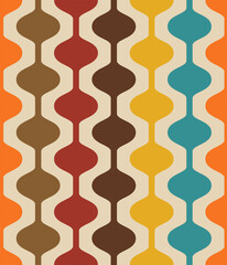 Retro seamless pattern - colorful nostalgic background design