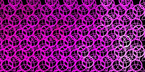 Dark Pink vector backdrop with mystery symbols.