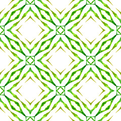 Oriental arabesque hand drawn border. Green