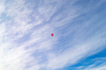 Paper lanterns in sky