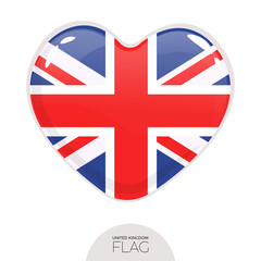 Isolated flag Great Britain in heart symbol vector illustration