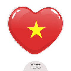 Isolated flag Vietnam in heart symbol vector illustration