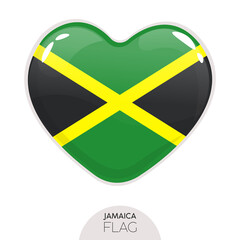 Isolated flag Jamaica in heart symbol vector illustration