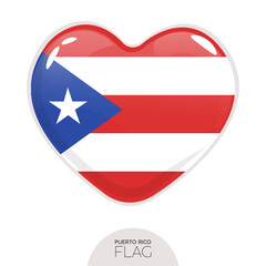 Isolated flag Puerto Rico in heart symbol vector illustration