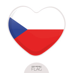 Fototapeta premium Isolated flag Czech Republic in heart symbol vector illustration