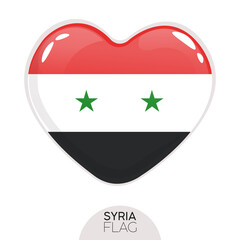 Isolated flag Syria in heart symbol vector illustration