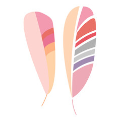 isolated elements pink feathers logo vector