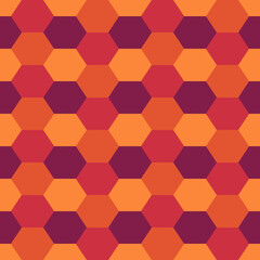 Seamless pattern. Hexagons ornament. Tiles background. Hexahedrons wallpaper. Ethnic motif. Geometrical backdrop. Digital paper. Web designing. Mosaic textile print. Vector.