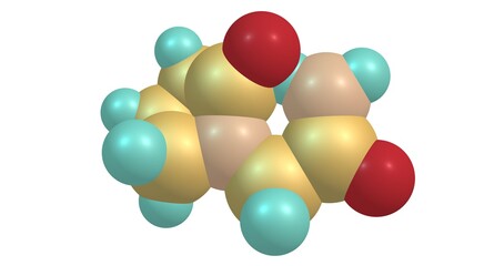 Piracetam molecular structure isolated on white