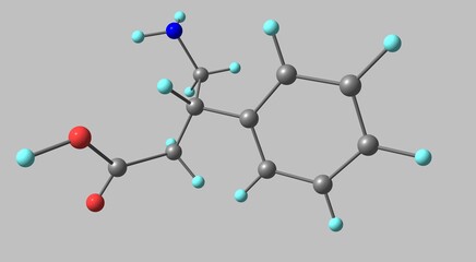 Phenibut molecular structure isolated on grey