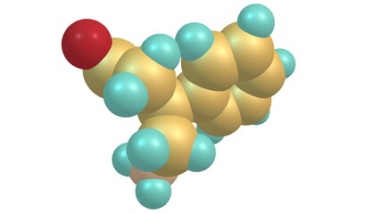 Phenibut molecular structure isolated on white