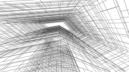 architecture building digital background 3d