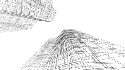 architecture building digital background 3d